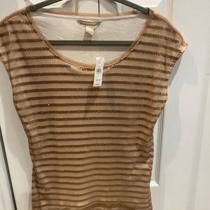 Banana Republic gold sequin top Size S